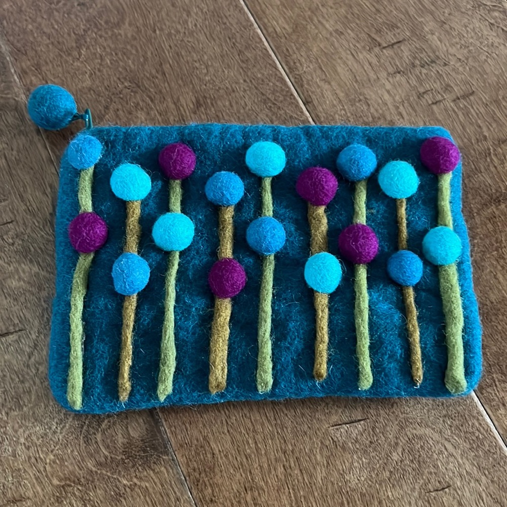 Rising Tide Wool Zipper Bag Pouch